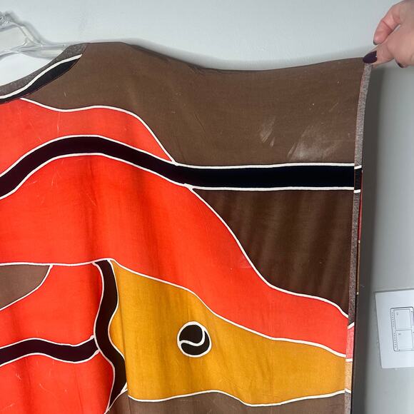 Midnight Velvet Duster Kimono Shawl Fringe Sz 2X Boho Lagenlook Artsy Abstract - Picture 3 of 8